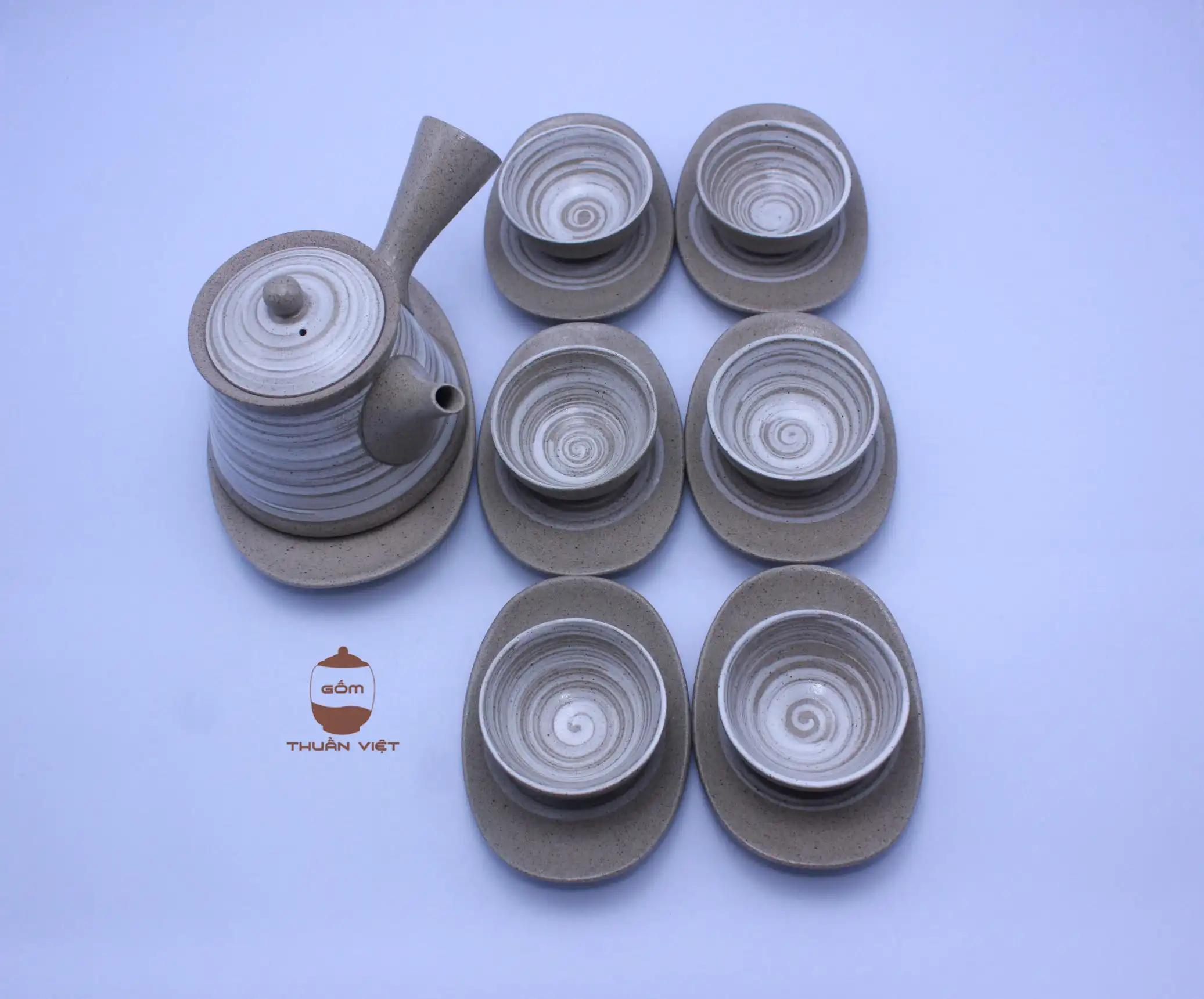 Bộ ấm xước trắng
