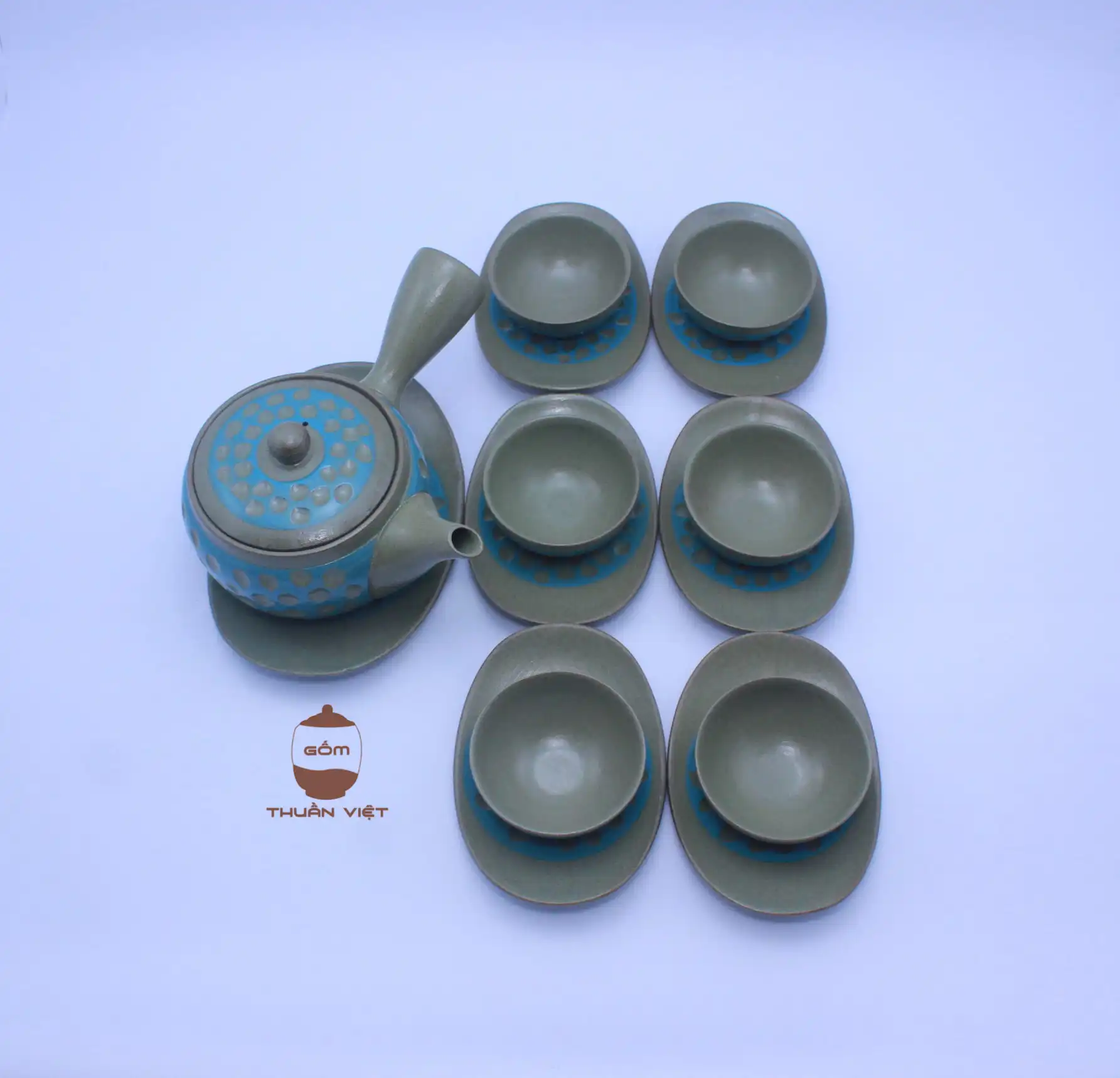 Bộ ấm quét xanh nạo
